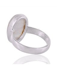 Rainbow Moonstone June Birthstone Gemstone Statement Silver Ring