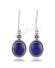 Natural Gemstone Earring Lapis Lazuli Earring Sterling Silver Earring