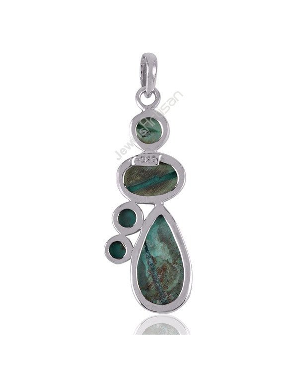 Sterling Silver December Birthstone Tibetan Turquoise Pendant