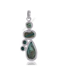 Sterling Silver December Birthstone Tibetan Turquoise Pendant