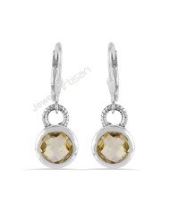 Lemon Quartz Earrings Dangle Drop Earrings 925 Sterling Silver Earrings