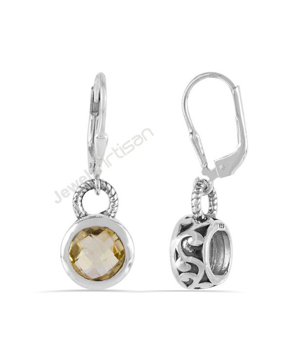 Lemon Quartz Earrings Dangle Drop Earrings 925 Sterling Silver Earrings