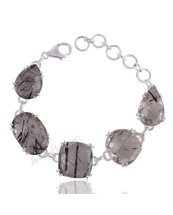 Rutilated Quartz Bracelet Handmade Bracelet Sterling Silver Bracelet