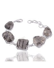 Rutilated Quartz Bracelet Handmade Bracelet Sterling Silver Bracelet