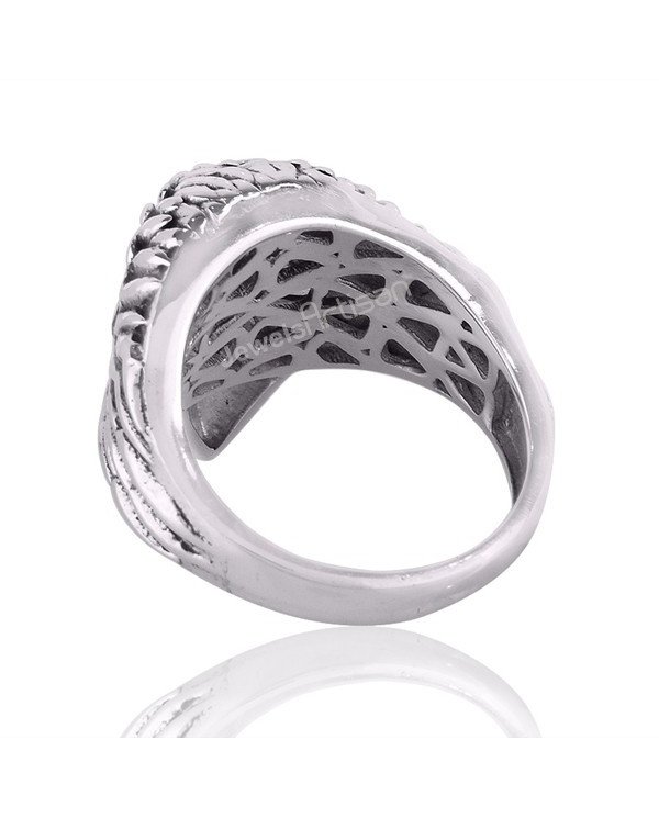 Eagle Skull Gemstone Purple Amethyst 925 Sterling Silver Skull Ring