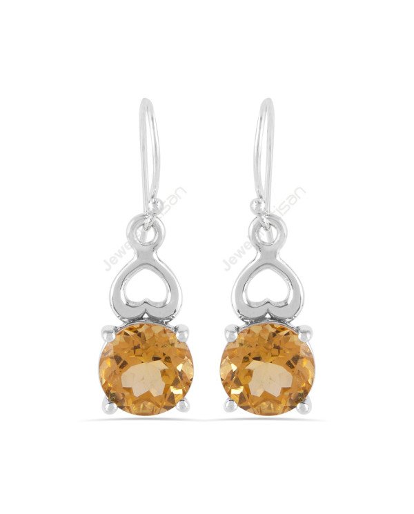 Citrine Earrings 925 Silver Earrings Dangle Drop Earrings