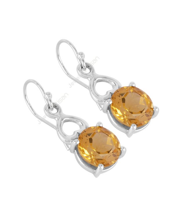 Citrine Earrings 925 Silver Earrings Dangle Drop Earrings