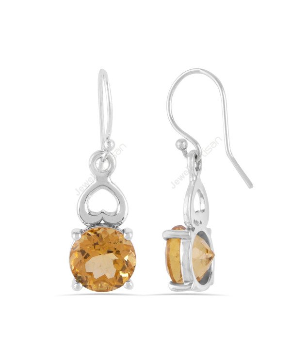 Citrine Earrings 925 Silver Earrings Dangle Drop Earrings