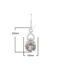 Green Amethyst Earrings 925 Silver Earrings Dangle Drop Earrings