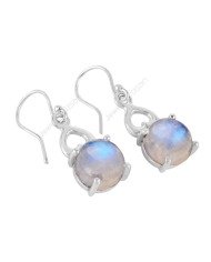 Rainbow Moonstone Earrings 925 Silver Earrings Dangle Drop Earrings