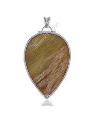 Sterling Silver Green Pietersite Statement Pendant