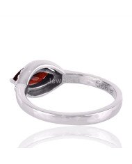 Garnet Gemstone Promise Anniversary Statement Silver Ring