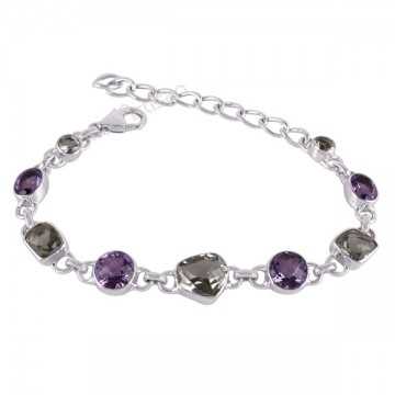 Amethyst Bracelet 925 Sterling Silver Bracelet Green Amethyst Bracelet