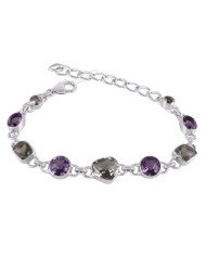 Amethyst Bracelet 925 Sterling Silver Bracelet Green Amethyst Bracelet