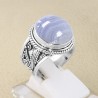 Blue Lace Agate Sterling Silver Handcrafted Statement Ring