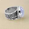 Blue Lace Agate Sterling Silver Handcrafted Statement Ring