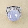 Blue Lace Agate Sterling Silver Handcrafted Statement Ring