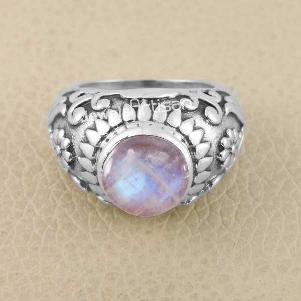 Malachite Rainbow moonstone 925 solid outlets sterling ring