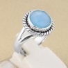 Blue Onyx Gemstone Ring 925 Sterling Silver Solitaire Ring