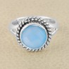 Blue Onyx Gemstone Ring 925 Sterling Silver Solitaire Ring