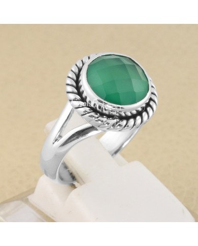 Green Onyx Gemstone 925 Solid Sterling Silver Handmade Ring