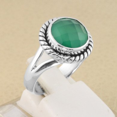 Green Onyx Gemstone 925 Solid Sterling Silver Handmade Ring