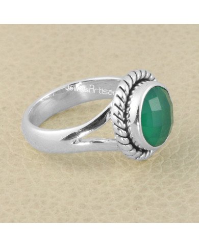 Green Onyx Gemstone 925 Solid Sterling Silver Handmade Ring