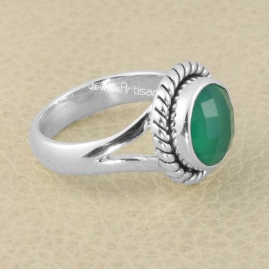 Green Onyx Gemstone 925 Solid Sterling Silver Handmade Ring