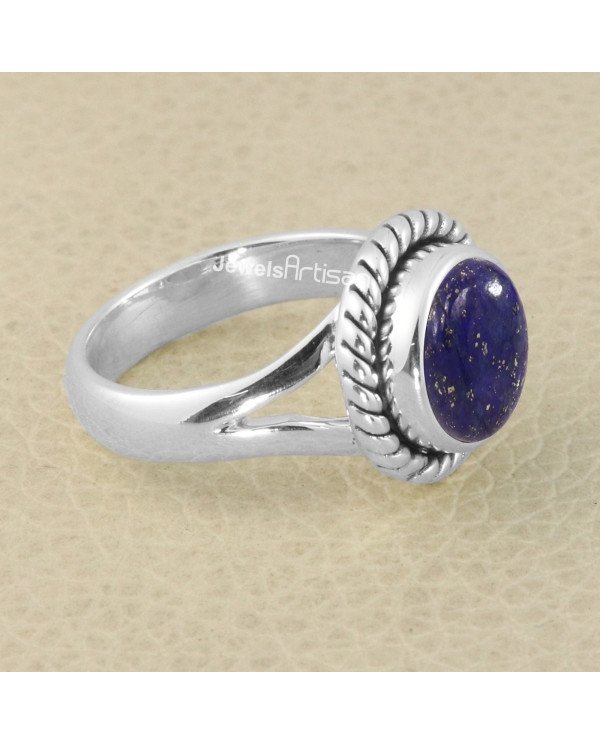 Lapis Lazuli Gemstone 925 Sterling Silver Ring