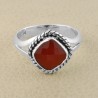 Red Onyx Gemstone Ring 925 Sterling Silver Classic Solitaire Ring