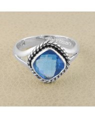Blue Quartz 925 Sterling Silver Ring Handcrafted Silver Ring
