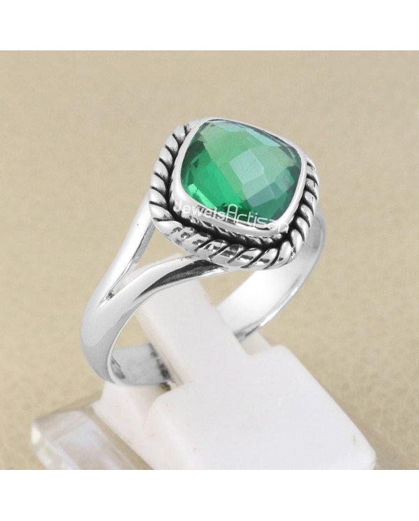 Green Quartz 925 Sterling Silver Handmade Ring