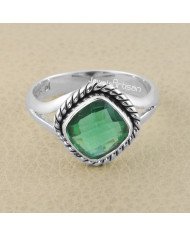Green Quartz 925 Sterling Silver Handmade Ring