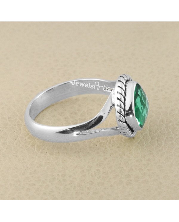 Green Quartz 925 Sterling Silver Handmade Ring