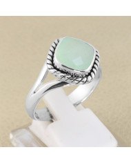 Mint Chalcedony 925 Sterling Silver Solitaire Ring
