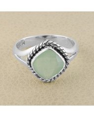 Mint Chalcedony 925 Sterling Silver Solitaire Ring