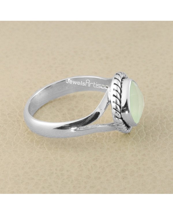 Mint Chalcedony 925 Sterling Silver Solitaire Ring