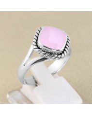 Rose Quartz 925 Sterling Silver Ring Handcrafted Ring