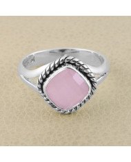 Rose Quartz 925 Sterling Silver Ring Handcrafted Ring