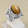 Tiger Eye Ring Gemstone 925 Sterling Silver Ring Statement Ring