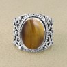 Tiger Eye Ring Gemstone 925 Sterling Silver Ring Statement Ring