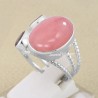 Pink Opal, Garnet, Tourmaline, Solid 925 Sterling Silver Ring