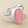 Pink Opal, Garnet, Tourmaline, Solid 925 Sterling Silver Ring