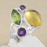 Citrine, Peridot, Amethyst 925 Sterling Silver Ring