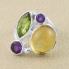 Citrine, Peridot, Amethyst 925 Sterling Silver Ring