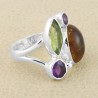 Citrine, Peridot, Amethyst 925 Sterling Silver Ring