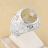 Golden Rutilated Quartz Ring 925 Sterling Silver Ring Unisex Ring