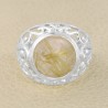 Golden Rutilated Quartz Ring 925 Sterling Silver Ring Unisex Ring