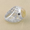 Golden Rutilated Quartz Ring 925 Sterling Silver Ring Unisex Ring