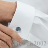 Sterling Silver Blue Copper Turquoise Cufflink for Men